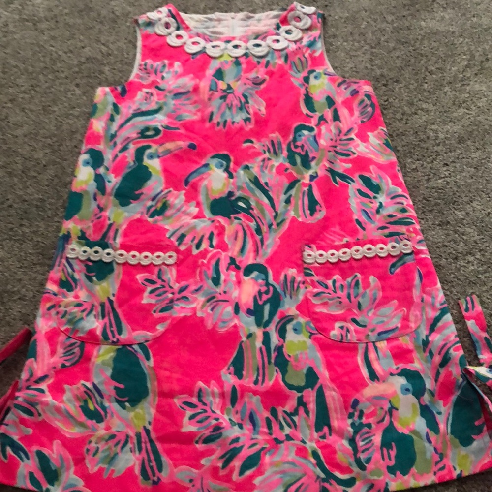 Girls lilly pulitzer size 8 toucan shift dress